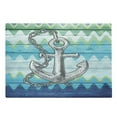 thumbnail image 1 of Anchor Cutting Board, Nautical Themed Symbol with Chains Motif on Colorful Chevron Zigzags Background, Decorative Tempered Glass Cutting and Serving Board, Large Size, Multicolor, by Ambesonne, 1 of 1