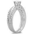 thumbnail image 3 of 0.75 Carat (ctw) 10K White Gold Round Cut Diamond Ladies Bridal Engagement Ring With Matching Band Set 3/4 CT, 3 of 4