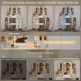thumbnail image 2 of LVSOMT Makeup Vanity Desk with 3 Lighting Options, Dressing Table with Charging Station, Vanity Set with 4 Cabinets, Shelves and Stool, Corner Vanity for Women Girls, White, 2 of 8