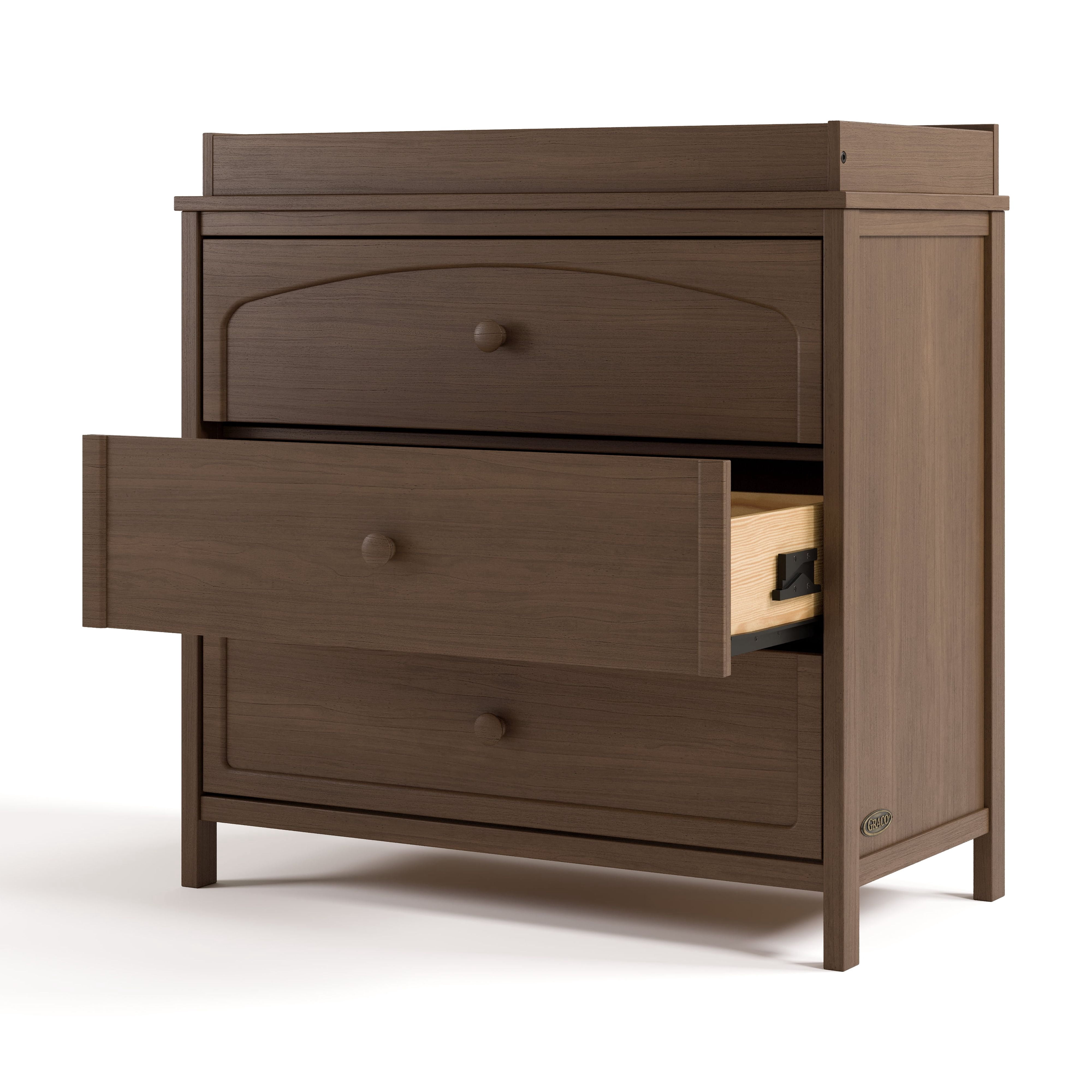 Graco Olivia 3 Drawer Chest with Infant Changing Topper, Hazelnut