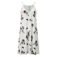 thumbnail image 1 of Frontwalk Women Slip Dress Sleeveless Summer Beach Sundress V Neck Short Mini Dresses Holiday Casual Spaghetti Straps Flowers 4XL, 1 of 5
