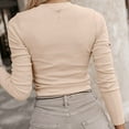 thumbnail image 4 of GigrtiJin Womens Rivets Tops Long Sleeve Tight Shirts Crewneck Solid Pullover Casual Blouses Cool Spring Clothes, 4 of 9