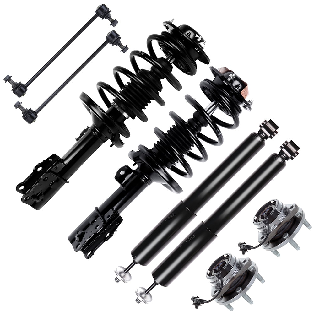 CCIYU Complete Suspension Kit compatible with 04 05 06 07 08 09 10 11 12 for Chevrolet for Malibu Includes Strut Spring Assembly, Rear Shock Absorber, Stabilizer Bar Link Kit, Wheel Hug