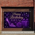 thumbnail image 3 of Purple Happy Birthday Backdrop Purple Rose Heels Birthday Photography Background Glitter Stars Diamond Birthday Party Decorations Banner Supplies Photo Booth Props, 3 of 6