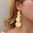 thumbnail image 4 of European Metal Round Drop Earrings Vintage Women Irregular Geometry Exaggerate Long Chunky Dangle Ear Pendant Statement Jewelry, 4 of 5