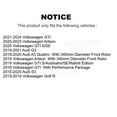 thumbnail image 2 of DS-One Front Rear Coated Drilled Slotted Disc Brake Rotors Kit for Car Volkswagen Audi GTI Q3 Golf R Arteon S3 A3 Quattro KD-100381, 2 of 11