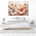 thumbnail image 3 of Mudket Blush Pink and White Flowers with Gold Trim Canvas Wall Art, Framed Floral Print, Ready to Hang Wall Decor for Living Room Bedroom, Luxury Artwork - 12"L x 8"W, 3 of 10