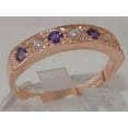 thumbnail image 2 of LBG 14k Rose Gold Cultured Pearl & Amethyst Womens Eternity Ring - 10 - Sizes 4 to 12 Available, 2 of 6