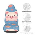 thumbnail image 4 of Wukai Cute Pig Flowers Full Set Car Seat Covers with Soft Padding Universal Auto Front Seats Protector and Cushion Mat, 4 of 5