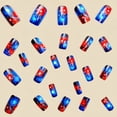 thumbnail image 5 of 24Pcs 4th of July Patriotic Nails, Independence Day American Flag Nail Art for Women Girls, Red Blue Fireworks Medium Square Fake Nails, 5 of 6