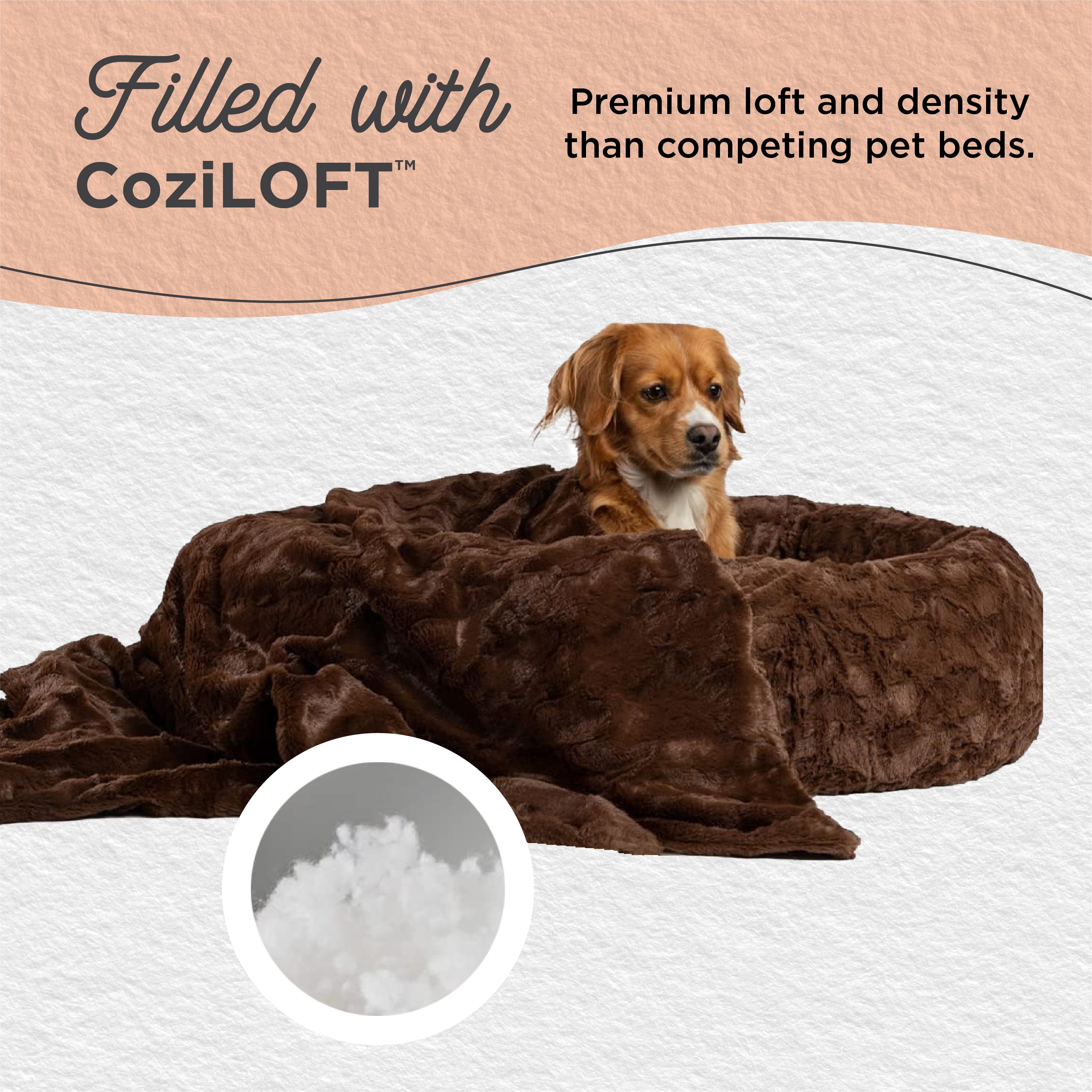 Best Friends by Sheri Bundle Set The Original Calming Lux Donut Cuddler Cat and Dog Bed + Pet Throw Blanket, Dark Chocolate, Extra Large, 45x45