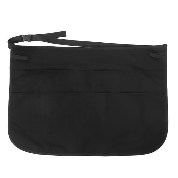 LOLIPPYY Black Adjustable Waist Apron with Multiple Pockets, Practical Half Apron for Cooking, Serving, and Work Use