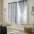 thumbnail image 2 of TOWN & COUNTRY LUXE Talia Double Layer Indoor Curtains, Sheer and Room Darkening Blackout, Grommet Top, Energy Efficient, 2-Pack Set, 52"x63", Black Pearl, 2 of 11
