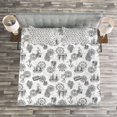 thumbnail image 3 of Ambesonne Compass Quilted Bedspread Set 3 Pcs, Sailing Boat Pattern, Queen Size, Black Bluegrey White, 3 of 3