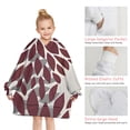 thumbnail image 6 of Red and Gray Floral Pattern Blanket Hoodies for Kids 6-13YR Oversize Wearable Blanket Hoodies for Boys Girls Teens, 6 of 7
