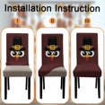 thumbnail image 3 of 6 Pcs Fall Chair Covers for Dining Room, Thanksgiving Stretch Removable Dining Chair Cover Set of 6, Autumn Turkey Chair Slipcovers Seat Protector for Fall Restaurant Decor, 3 of 6