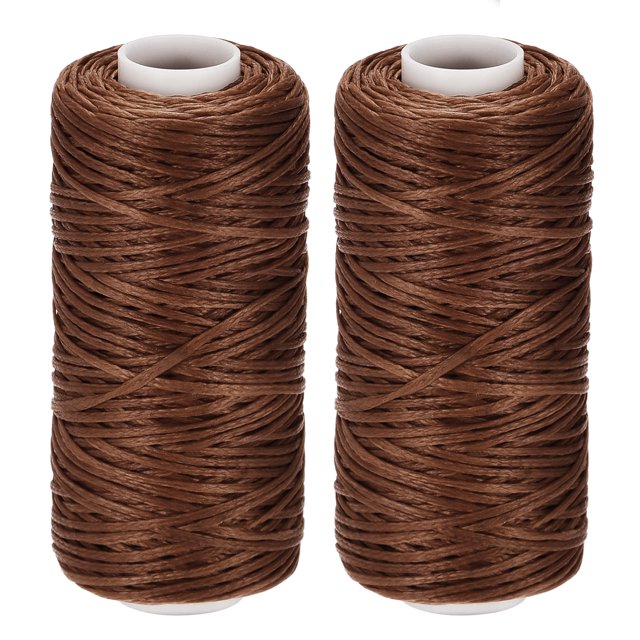 Unique Bargains Brown Polyester Waxed Thread, 55 Yards, 2 Pack