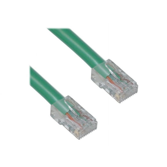 Cat5e Ethernet Cable, 24AWG Network Cable with RJ45 Gold Plated Connector, 4 pair Stranded Bare Copper, Bootless Unshielded Twisted Pair (UTP) Internet Patch Cable, 50 Foot, Green, CableWholesale