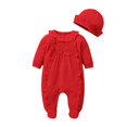 thumbnail image 6 of XXWXYD Baby Organic Cotton Footie Romper Set with Ruffled Hat, Snap-Closure Footed Jumpsuit - Toddler Baby Soft Sleepwear & Photoshoot Outfit, 6 of 8