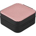 thumbnail image 2 of GZHJMY Cute Red and White Plaid Travel Jewelry Organizer Portable PU Leather Jewelry Box for Womens Earring Necklace Bracelets, 2 of 7