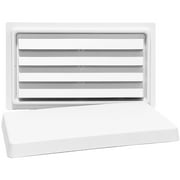 Crawl Space Manual Air Vent with Removable Cover and Vermin Screen (White, 8" Height x 16" Width)