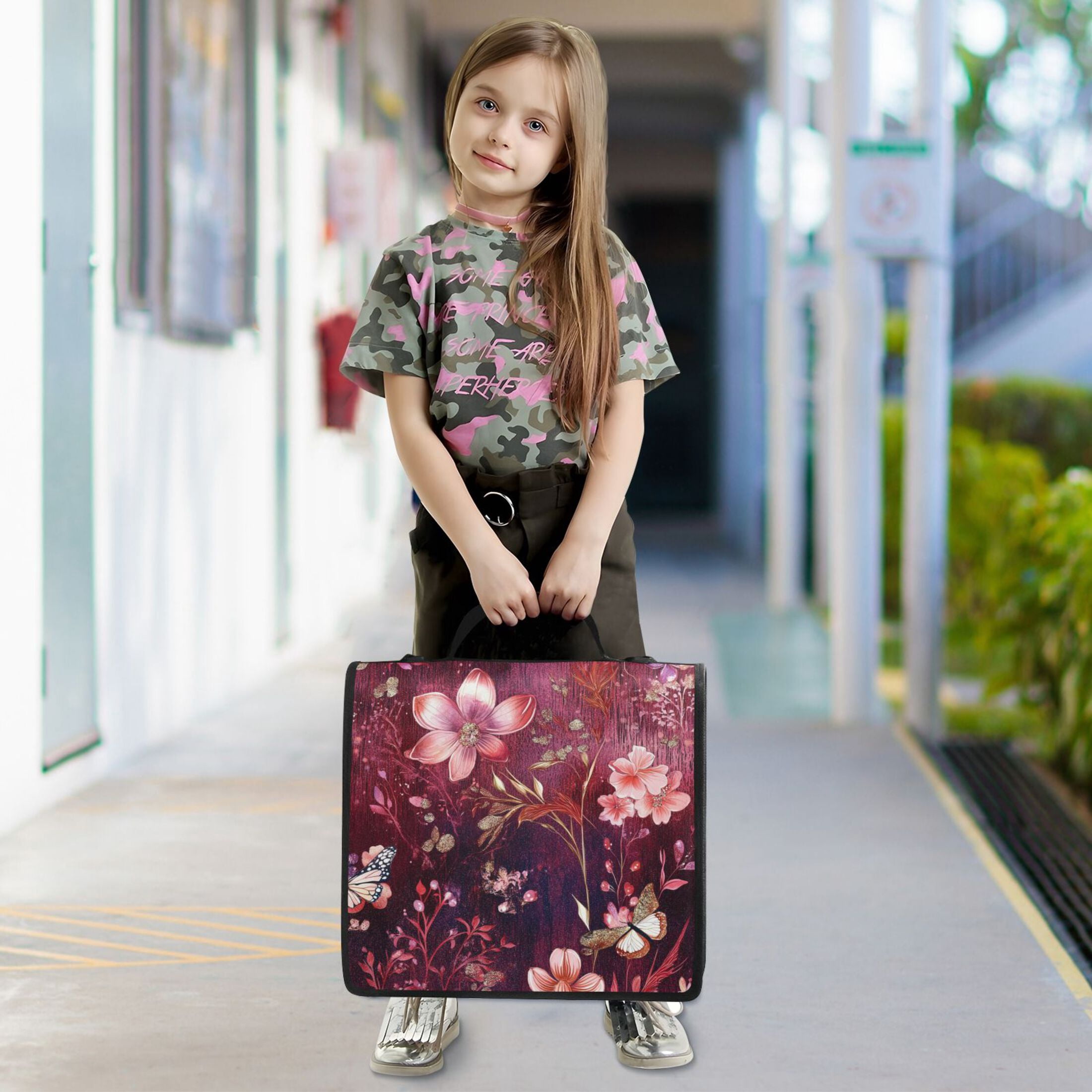 YAZAOO Zipper Binder trapper keeper Documents Organized Design Whimsical Floral Nightscape Printed