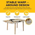 thumbnail image 4 of Japanese Style Table Cloths for 3 Foot Rectangle Tables, Grey Farmhouse Owl Birds Branches Patio Waterproof Elastic Fitted Tablecloths, Washable Rectangular Table Cover for Camping, 4 of 8
