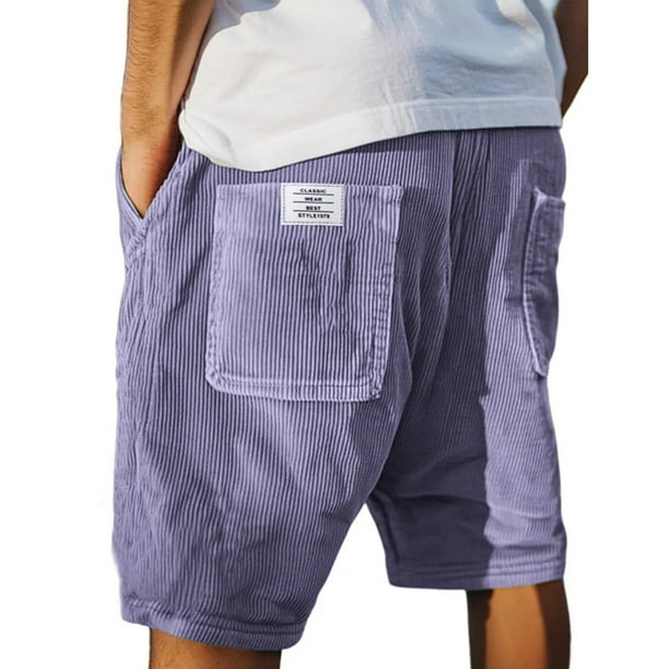 WILLBEST Pantalones Cortos Casuales de Pana para Hombre, Cómodos y Transpirables, para Uso Diario, para Deportes y Actividades Al Aire Libre, Ligeros y de Corte Relajado.