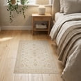 thumbnail image 3 of ODIKA Beige Loves Rectangular Interlocking Motifs Neutral Ivory Shaped for Entryway, Kitchen, Laundry Room, Stain Resistant Thin Throw, 3 of 7