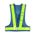 thumbnail image 3 of Chaleco de seguridad reflectante de alta visibilidad Chaleco de seguridad transpirable ajustable para trabajadores Azul, 3 of 9