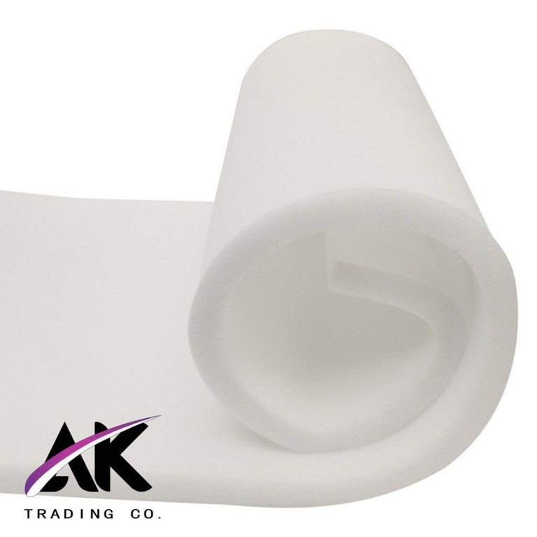 AK Trading Upholstery Foam Medium Density CUSHION; (Seat Replacement, Foam Sheet, Foam Padding), 3 H x 24 W x 72 L