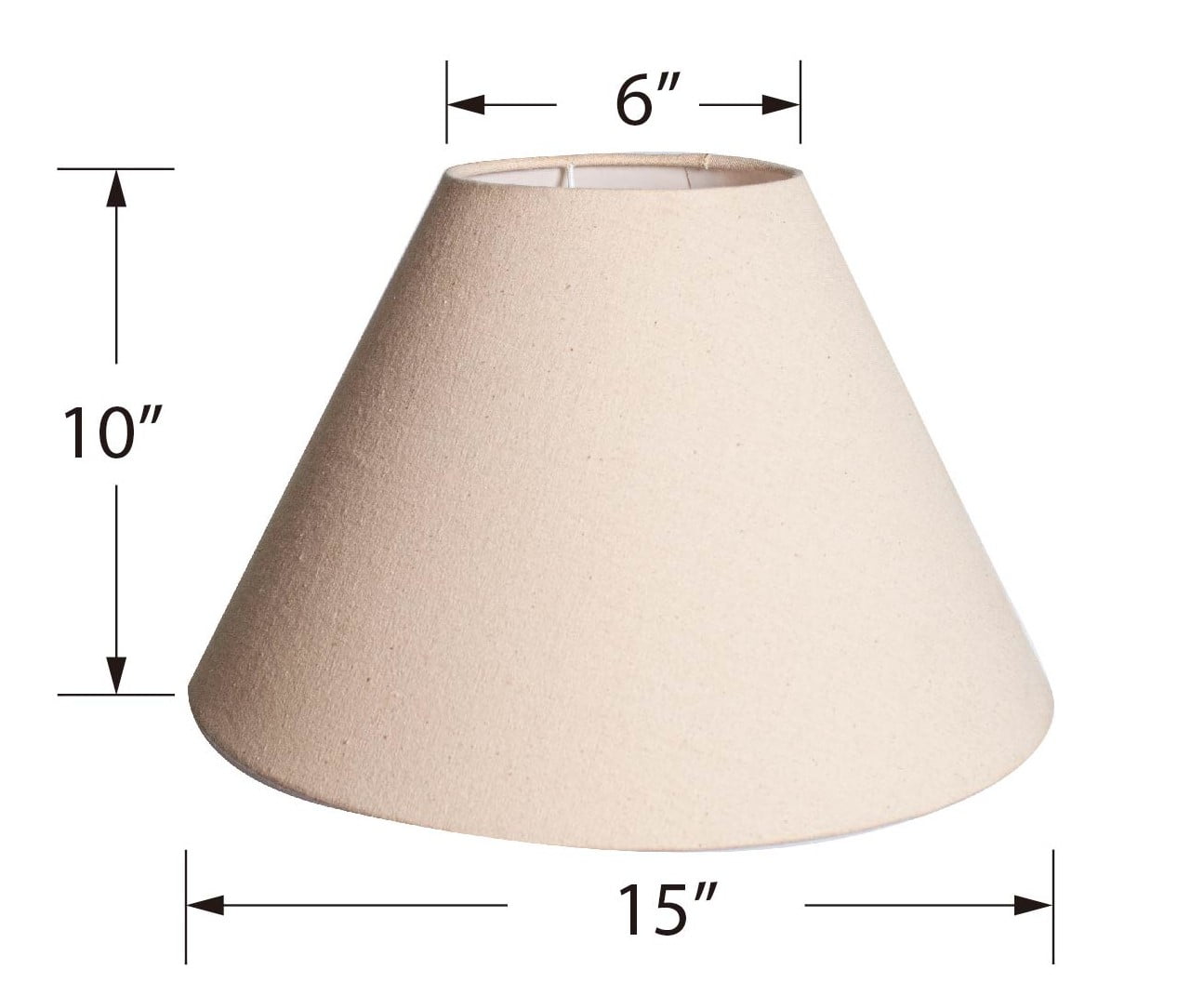 Simplee Adesso Beige Fabric Uno Lamp Shade, 10"H x 15"D, Transitional, Adult Office or Dorm Room Use