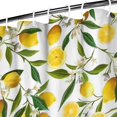 thumbnail image 3 of Yellow Lemon Fruit Flowers White Pattern Shower Curtain 36"x72" ,Bathroom Decorative Shower Curtains Set with 12 Hooks,Modern Waterproof Washable Shower Curtain, 3 of 6