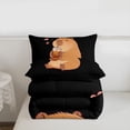 thumbnail image 5 of Erosebridal Cute Capybara Twin Comforter Sets,Pink Heart Print Bedding Set For Girls Kids ,Reversible Black 2 Pieces, 5 of 7