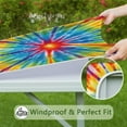 thumbnail image 6 of Colorful Rainbow Tie Dye Spiral Pattern Square Fitted Tablecloth with Elastic Edge,Square Table Cover,Washable Elastic Table Cover for Home Kitchen Party Decor 34"x34", 6 of 6