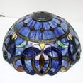 thumbnail image 5 of Tiffany Style Rustic Large Table Lamp with Nightlight 24" Tall Blue Purple Cloudy Stained Glass Vintage Base Living Room Bedroom Bedside Nightstand Home Office Family WERFACTORY Led Bulb Included, 5 of 9