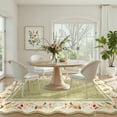 thumbnail image 4 of Lahome 5'x7' Floral Scalloped Area Rug for Living Room - 5x7 Ultra-Thin Soft Washable Non-Slip Bedroom Stain Resistant Lightweight Boho Low-Pile Throw for Dining Room Office (5x7ft,Green), 4 of 8