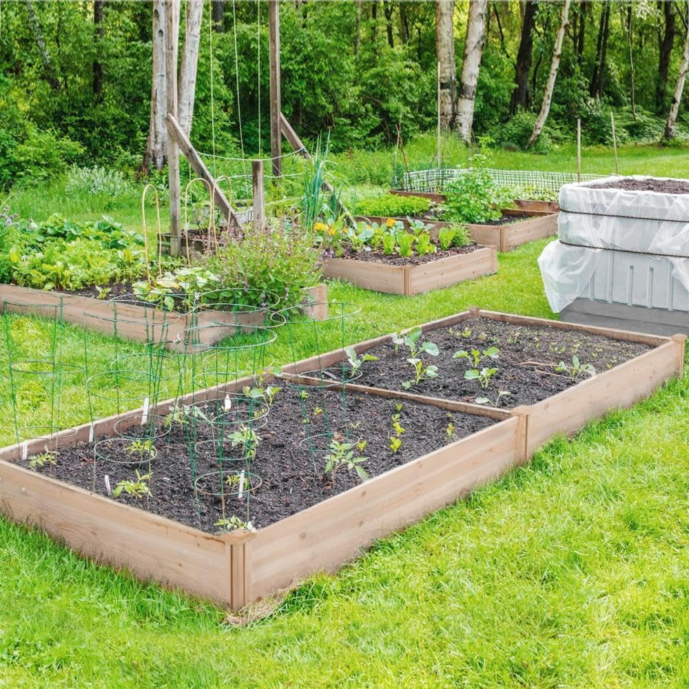 8×4ft en Horticulture Raised Garden Bed Divisible Elevated Planting Planter Box for Flowers/Vegetables/Herbs in Backyard/Patio Outdoor, Natural , 93 x 48 x 10in