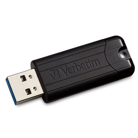 Verbatim PinStripe 128GB USB-A 3.2 Gen 1 Flash Drive – Black