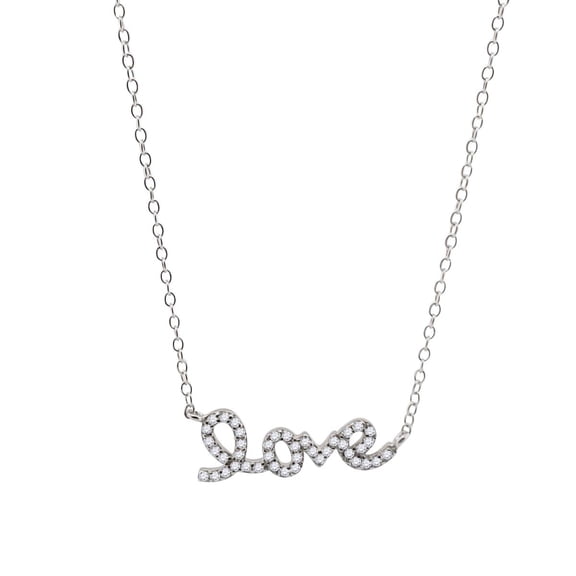 Jewel Gallery Women's Sterling Silver Necklace with 0.2 Ct Lab Grown White Diamond, F-G Color, VS1 Clarity on 925 Sterling Box Chain