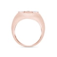 thumbnail image 5 of 1/10 Ct Round Cut Lab Created Moissanite Diamond Horseshoe Statement Ring In 14K Rose Gold Plated Sterling Silver(G-H Color,VVS1 Clarity,0.10 Cttw)-8, 5 of 8
