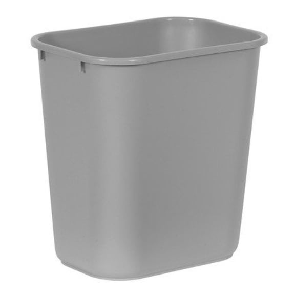 7-Gal Gray Plastic Wastebasket Set of 3