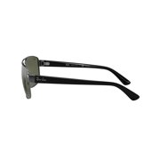 RAY-BAN RB3663 RB3663 Square-Round Shape Sunglasses Polished Gunmetal Frame | Polarized G-15 Green Lens 60mm