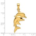 thumbnail image 3 of FB Jewels 14K Yellow Gold Double Dolphins 2D and High Polish Pendant, 3 of 4