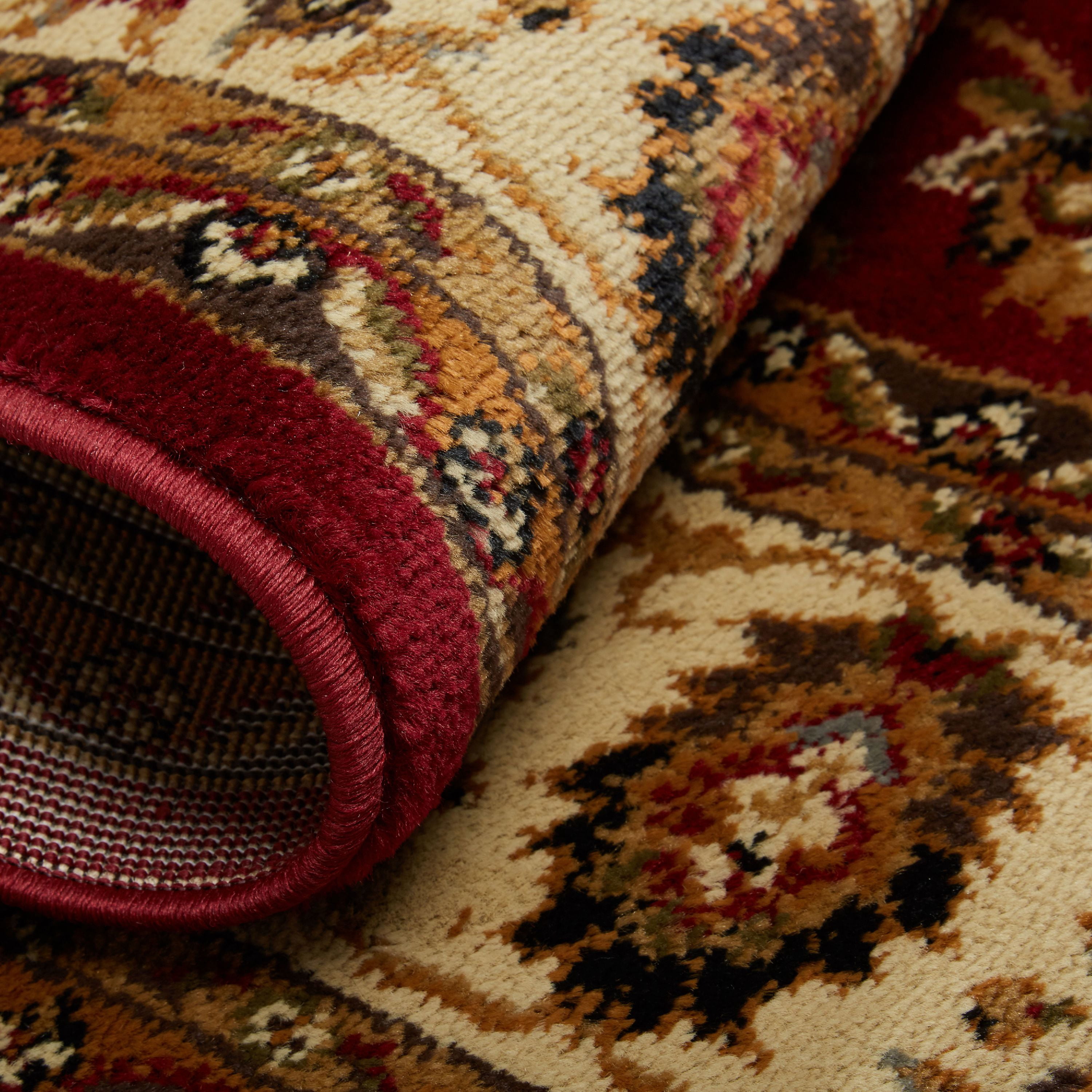 Home Dynamix Royalty Elati Traditional Ornate Damask Area Rug, Red/Ivory, 5'2"x7'2"