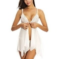 thumbnail image 4 of DYMADE Women Plus Size V-Neck Translucent Pajamas Sexy Mesh Nightdress With Thong, 4 of 6