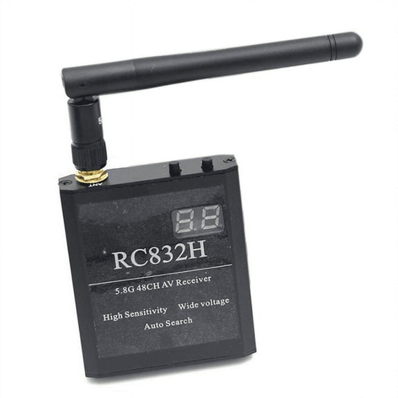 RC832H 5.8G 48CH Video Receiver 12V Automatic Channel Search for TS832 TS5823 TS5828 RC Airplane Helicopter FPV Drone,1 x RC832H 5.8G 48CH Video Receiver,black