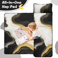 thumbnail image 4 of Black and Gold Marble Pattern Teens Toddler Nap Mat with Pillow, Sleeping Mat Bag for Preschool Daycare 59"x22", 4 of 6