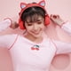 thumbnail image 2 of Bluetooth 5.0 Auriculares inalámbricos con orejas de conejo y gato LED con micrófono para niños y niñas, 2 of 2