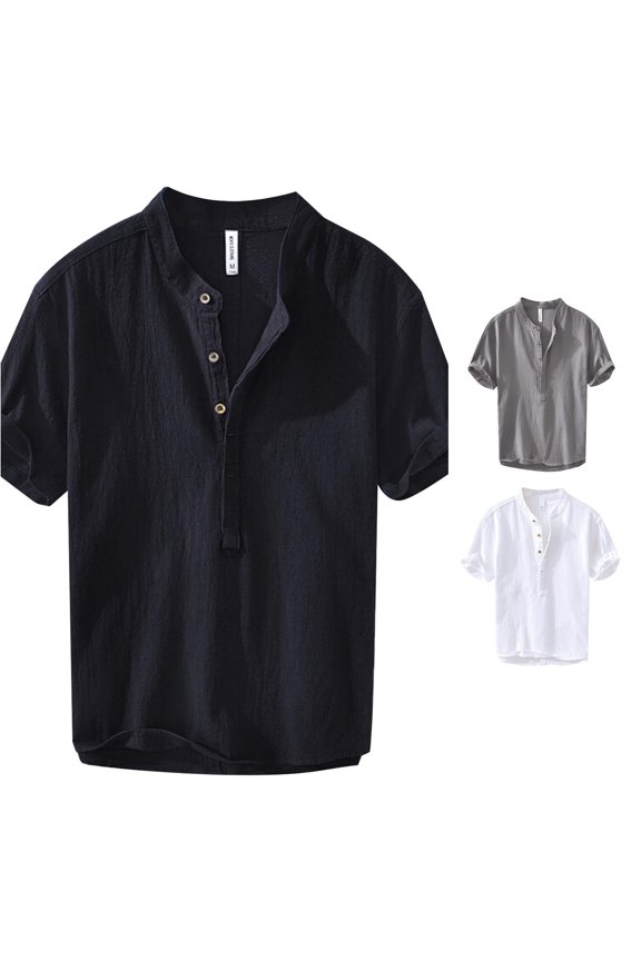 Men's Summer Short Sleeve Casual Half Button Shirt Concert T Shirts for Men Cat Shirts Mod Bod Tops Men Small Shirts T Shirt Pack for Men Non Shrinking T Shirts for Men Sleeve Shirt Men Tees